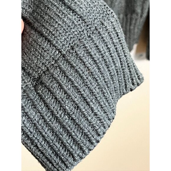 Retro Cable Knit Grandpa Sweater 2XL Green Neutral Cardigan Preppy Old Money 80s - Picture 4 of 10